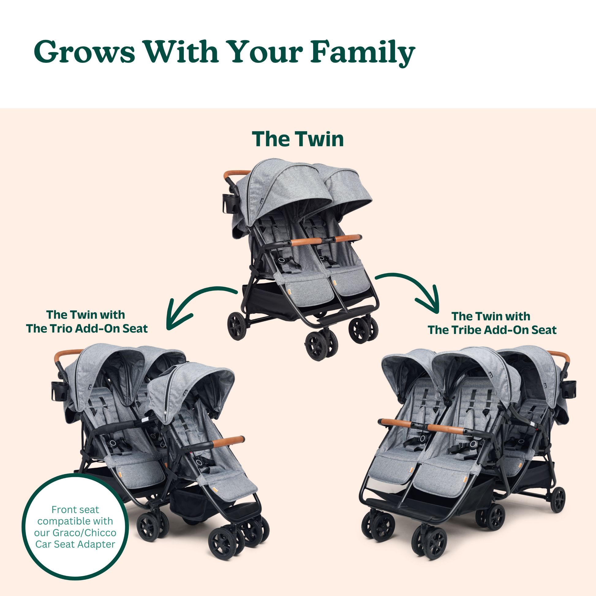 Zoe Twinᵛ² Double Stroller - Black