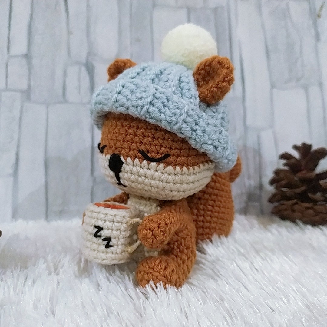 1755332347 Sleepy Squirrel Forest Animal Crochet Pattern PDF