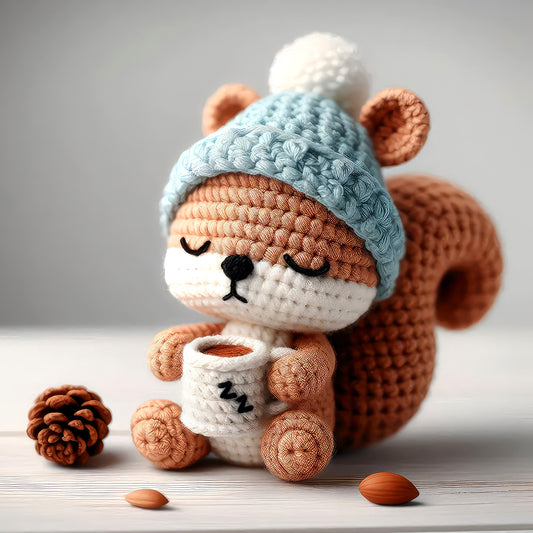 1755332347 Sleepy Squirrel Forest Animal Crochet Pattern PDF
