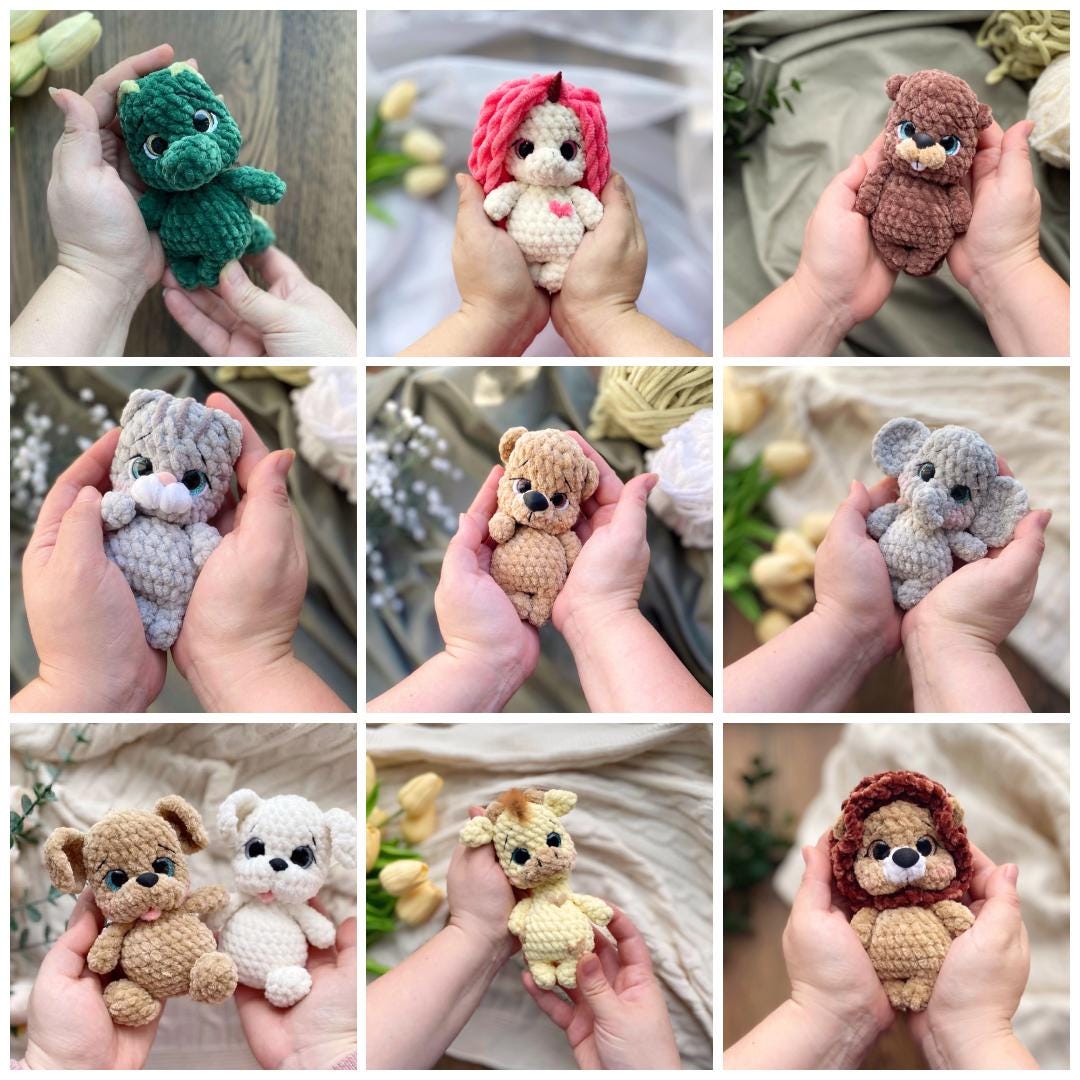 Tiny Animals Amigurumi Plush Crochet Pattern Bundle PDF
