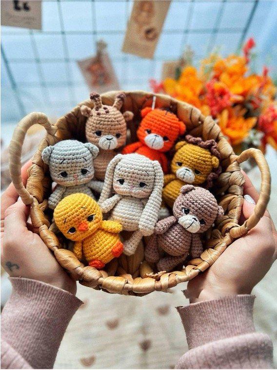 4406066068 Animal Plush Bag Charms Crochet Pattern Bundle PDF