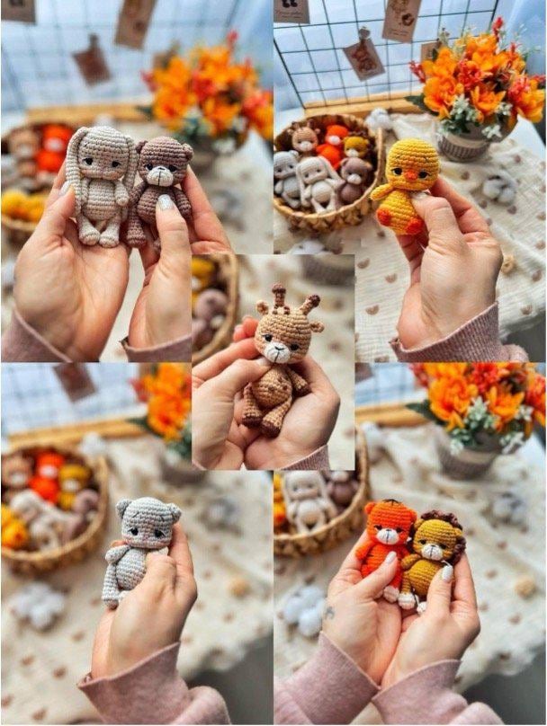4406066068 Animal Plush Bag Charms Crochet Pattern Bundle PDF