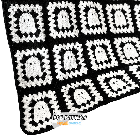 4372590416 Ghost Granny Square Blanket Crochet Pattern PDF