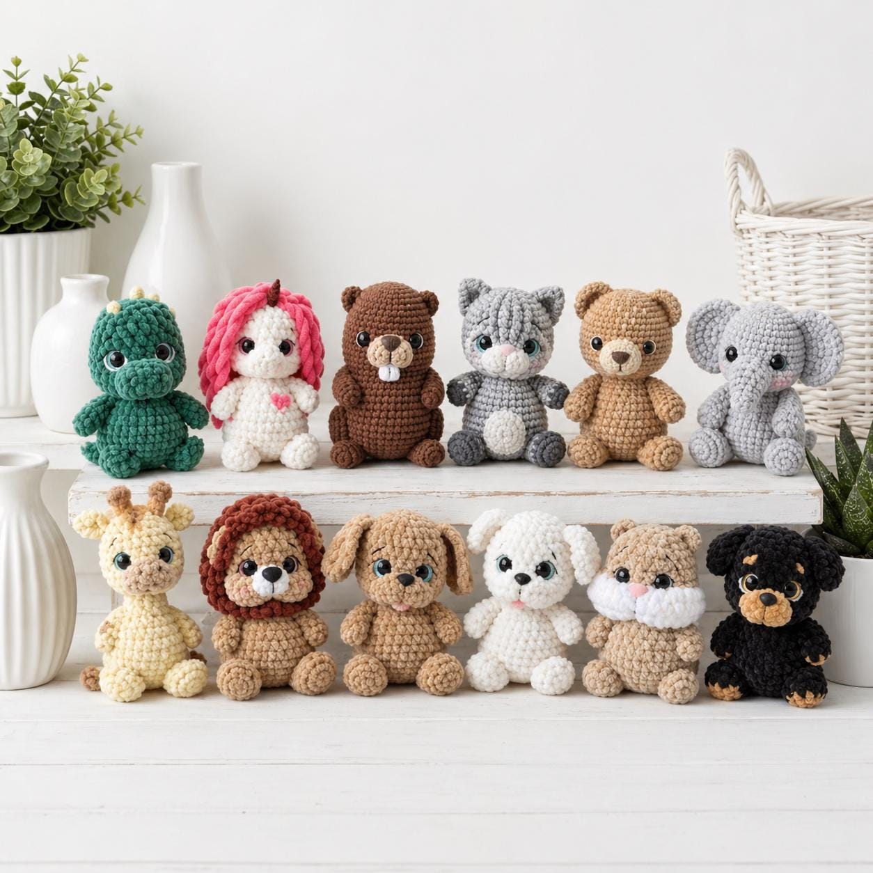 Tiny Animals Amigurumi Plush Crochet Pattern Bundle PDF