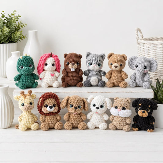 Tiny Animals Amigurumi Plush Crochet Pattern Bundle PDF