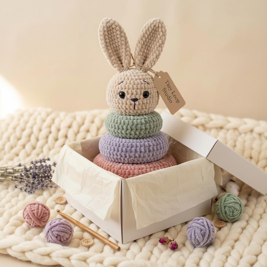 4521693732 Bunny Stacking Rings Toy Crochet Pattern PDF