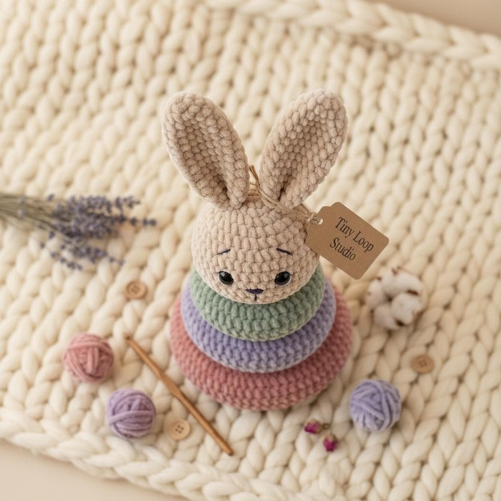 4521693732 Bunny Stacking Rings Toy Crochet Pattern PDF