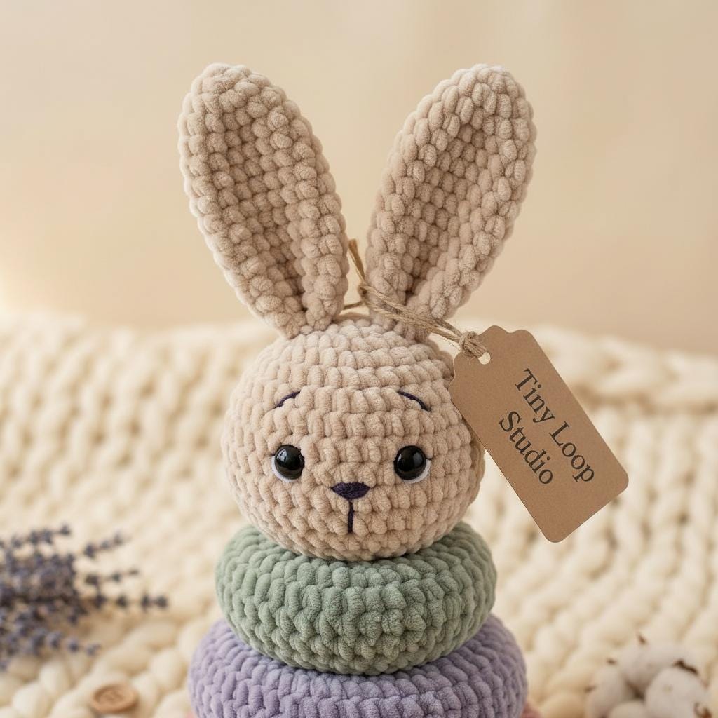 4521693732 Bunny Stacking Rings Toy Crochet Pattern PDF