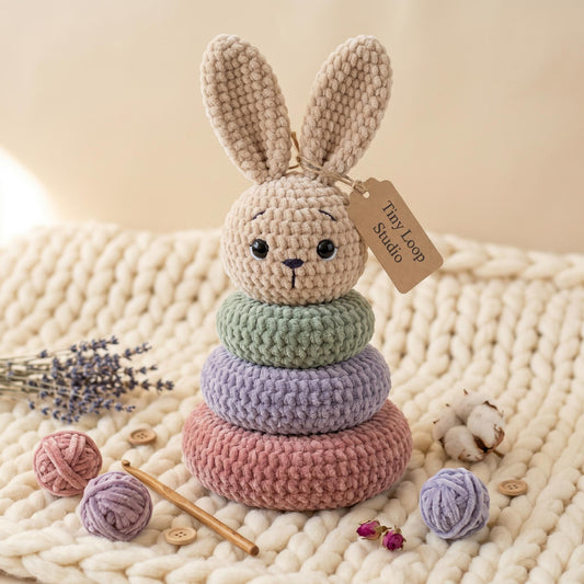 4521693732 Bunny Stacking Rings Toy Crochet Pattern PDF