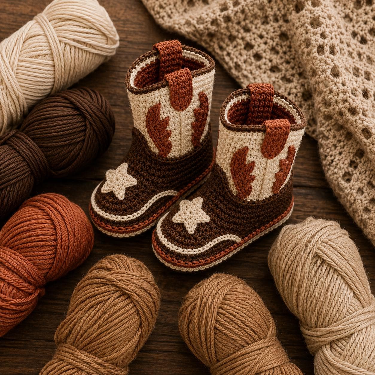 4555887051 Cowboy Baby Boots Crochet Pattern PDF