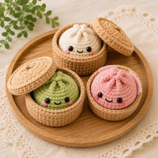 4543785829 Crochet Dumpling and Steamer Basket Pattern PDF