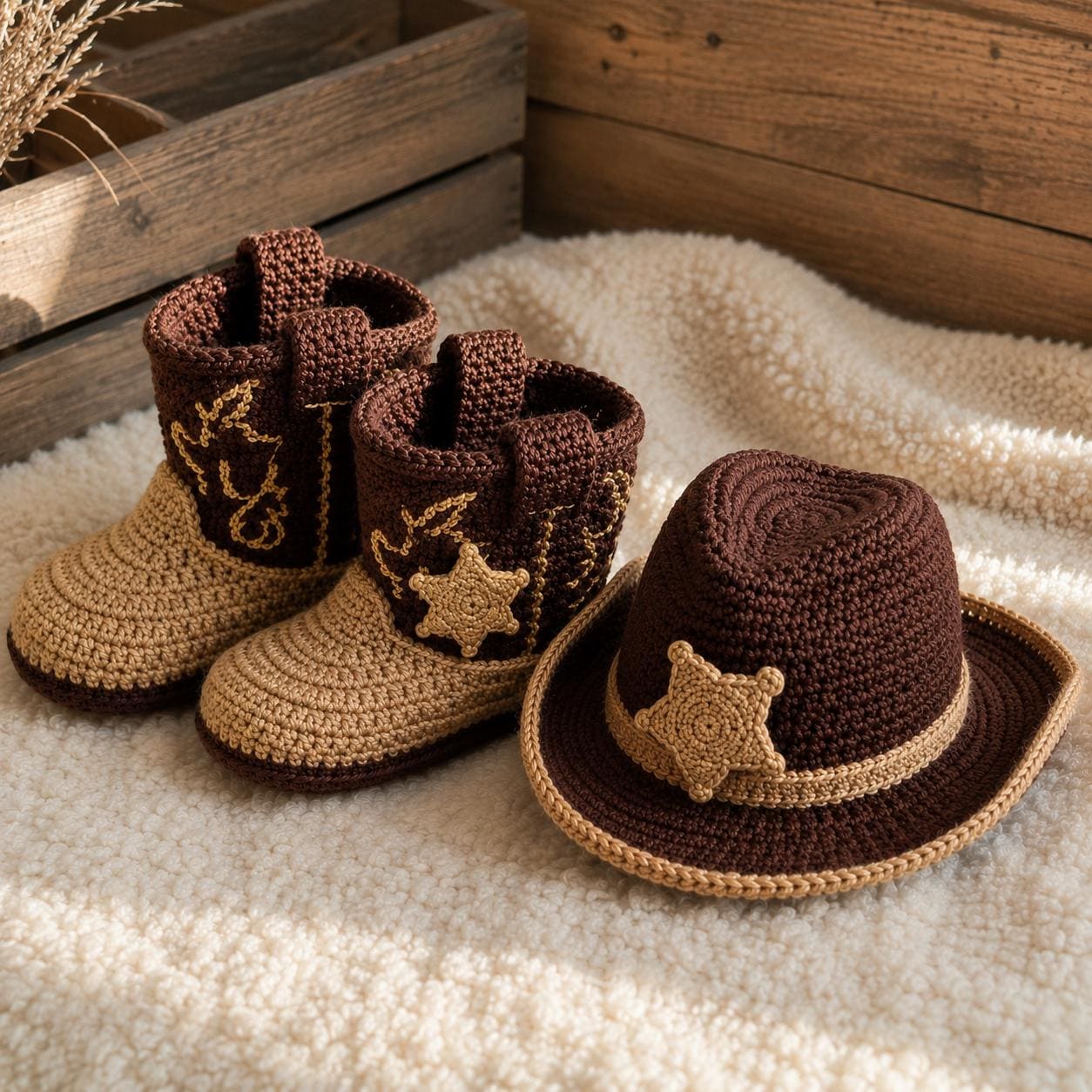 4558338766 Wild West Baby Sheriff Set Crochet Pattern PDF