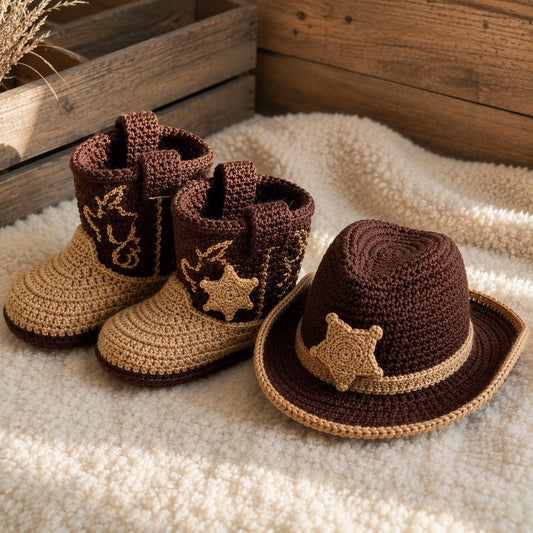 4558338766 Wild West Baby Sheriff Set Crochet Pattern PDF