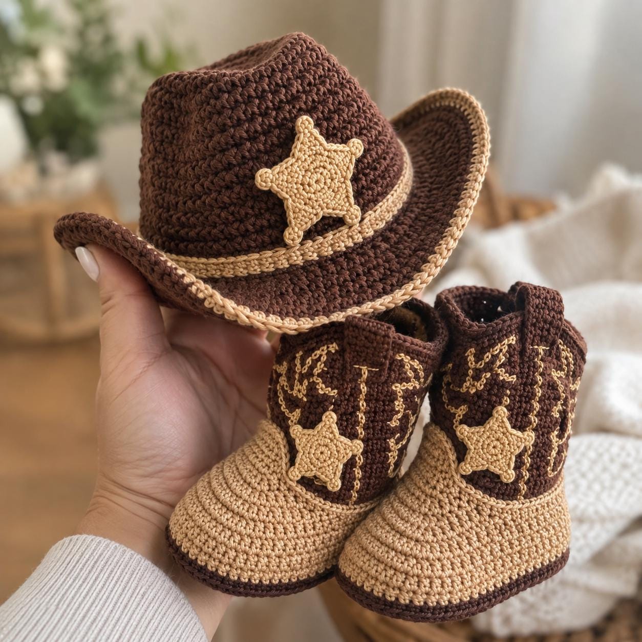 4558338766 Wild West Baby Sheriff Set Crochet Pattern PDF