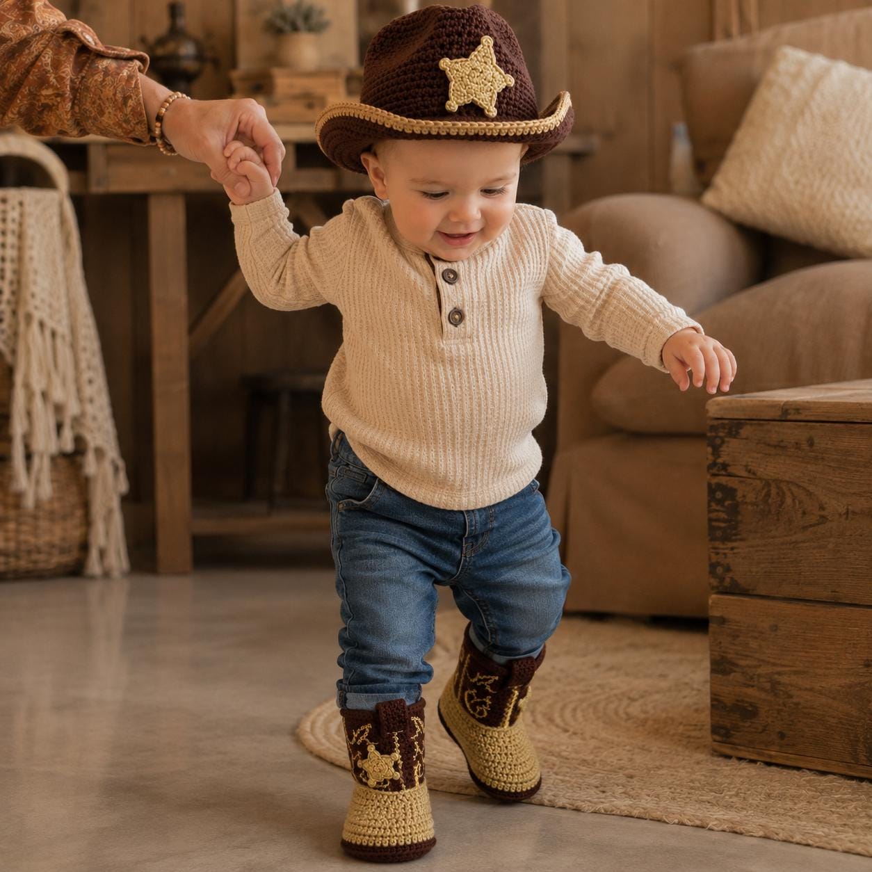 4558338766 Wild West Baby Sheriff Set Crochet Pattern PDF