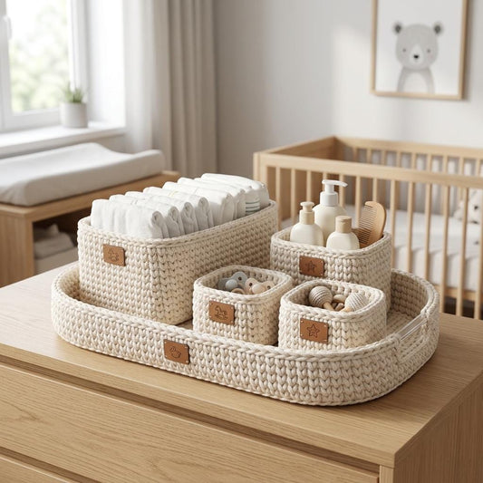 4551995019 Nursery Storage Basket Set Crochet Pattern PDF