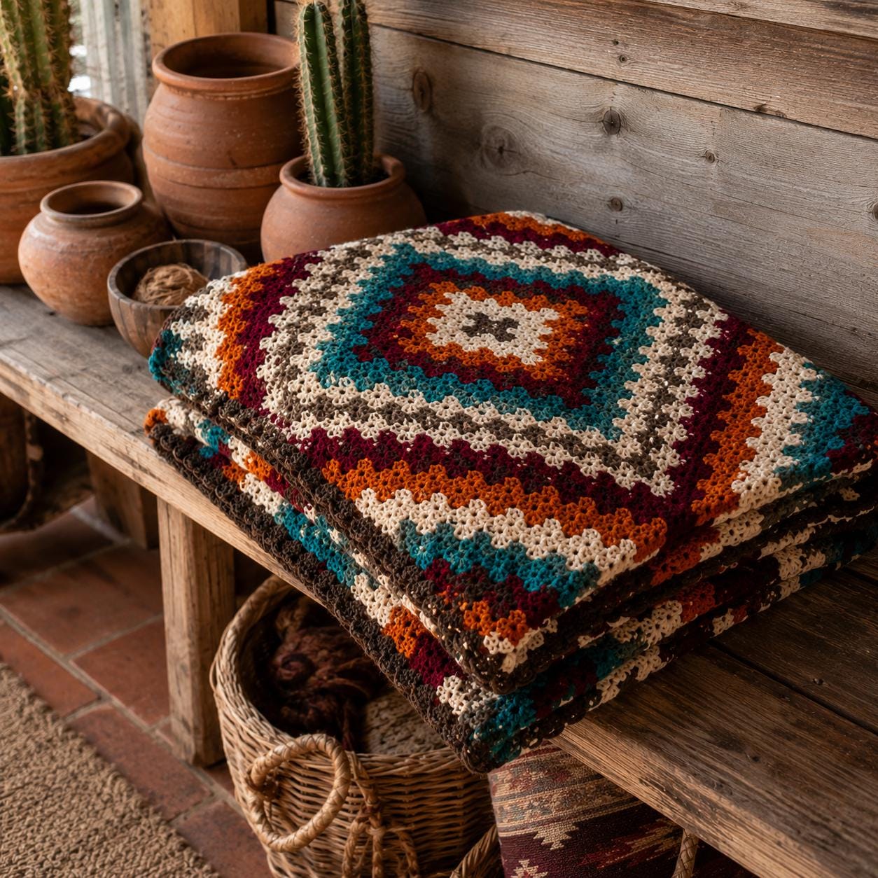 4559001782 Southwestern Diamond Blanket Crochet Pattern PDF