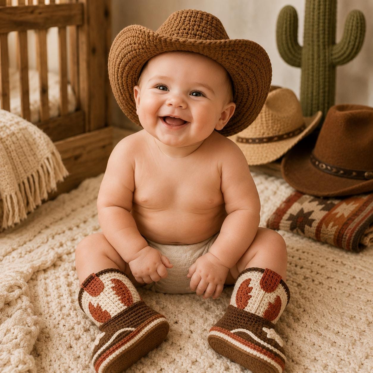 4555887051 Cowboy Baby Boots Crochet Pattern PDF