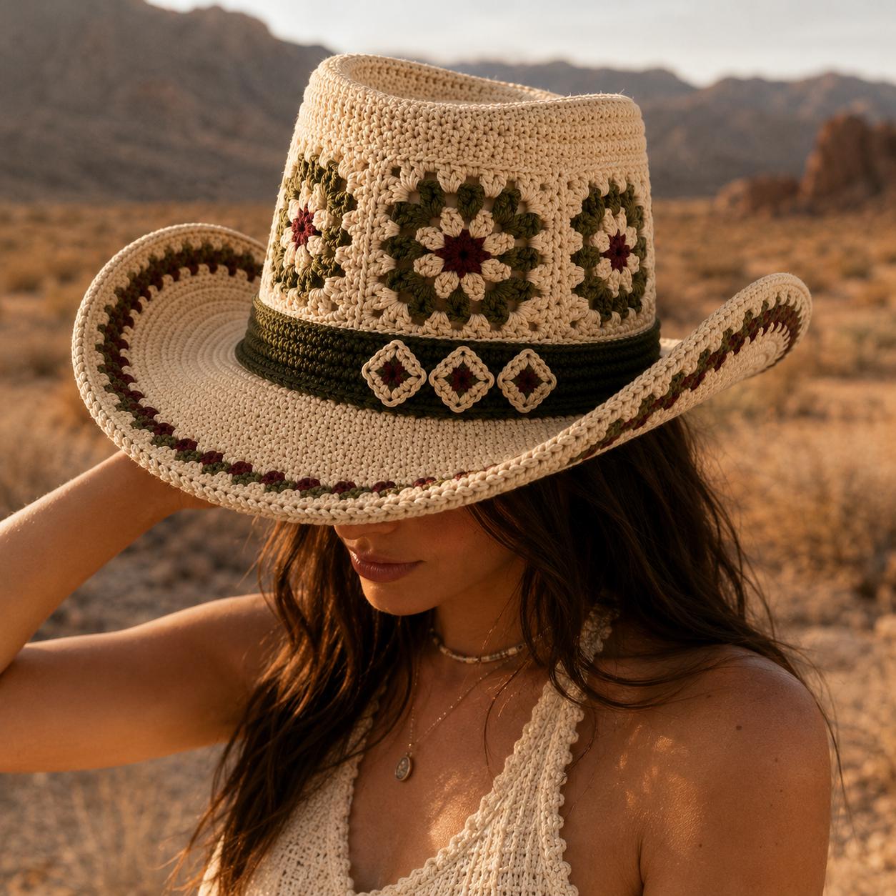 4563267854 Desert Cowboy Hat Crochet Pattern PDF