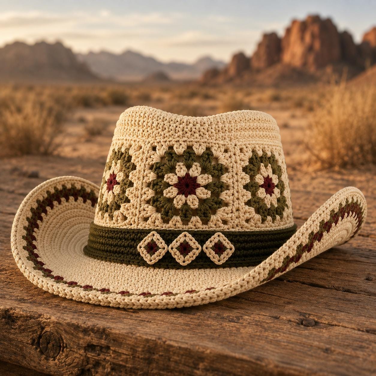 4563267854 Desert Cowboy Hat Crochet Pattern PDF