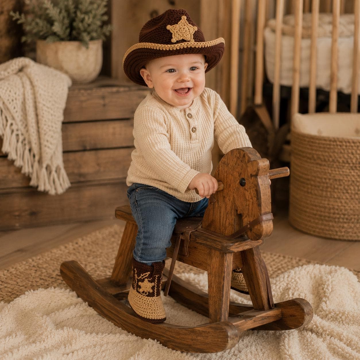 4558338766 Wild West Baby Sheriff Set Crochet Pattern PDF