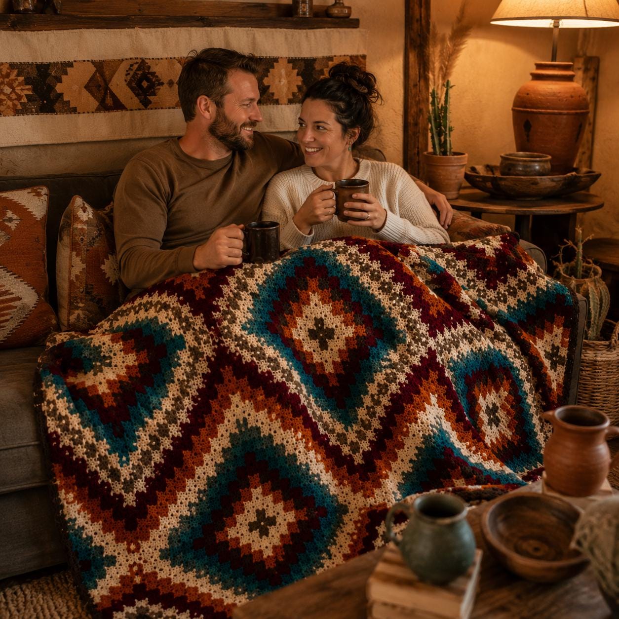 4559001782 Southwestern Diamond Blanket Crochet Pattern PDF