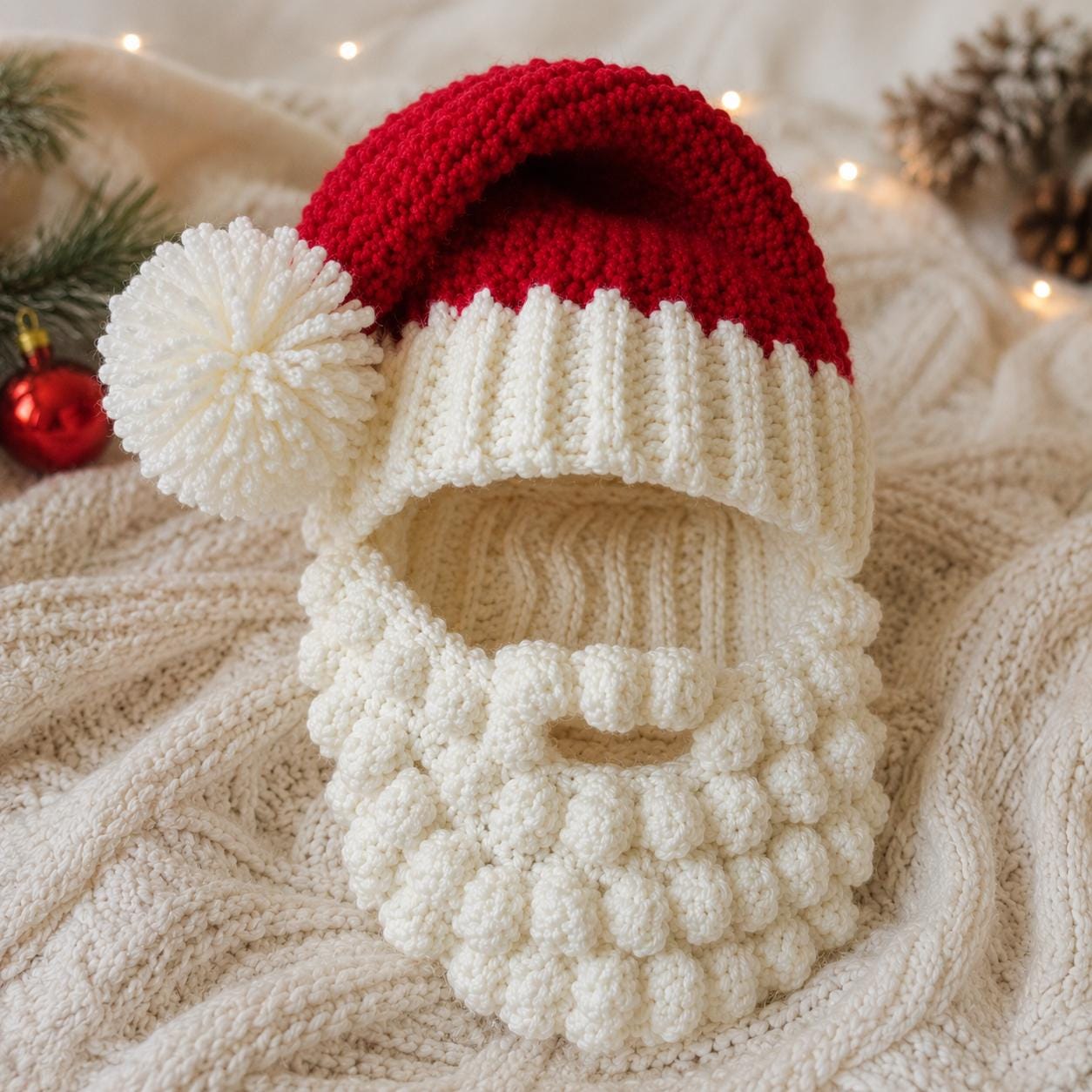 4563821507 Santa Baby Hat Beard Set Crochet Pattern PDF