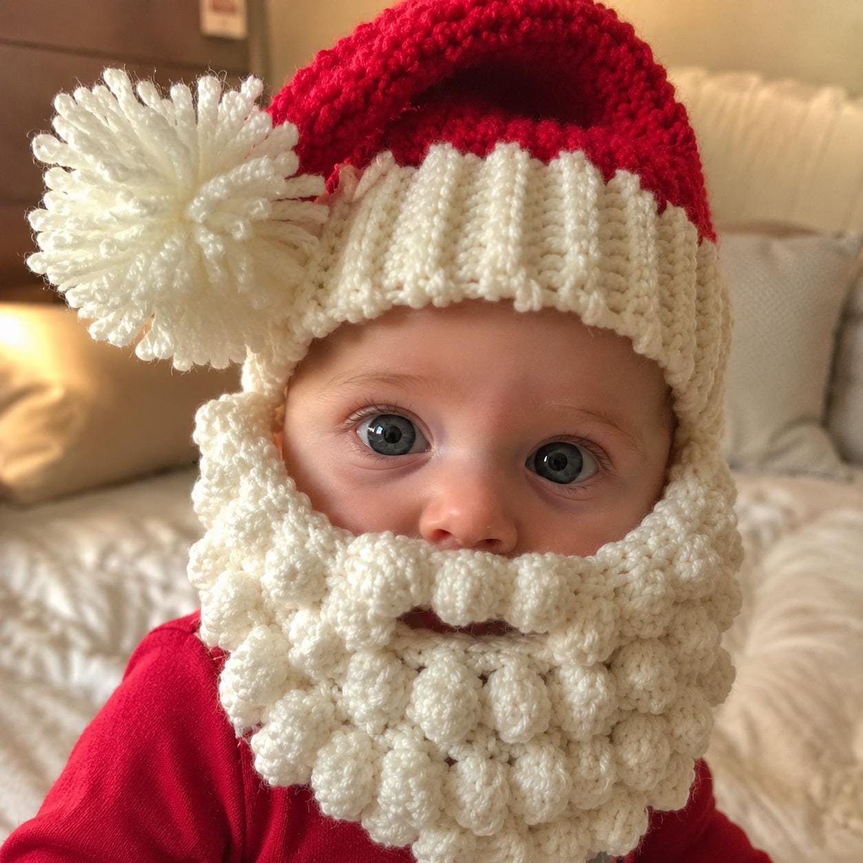 4563821507 Santa Baby Hat Beard Set Crochet Pattern PDF