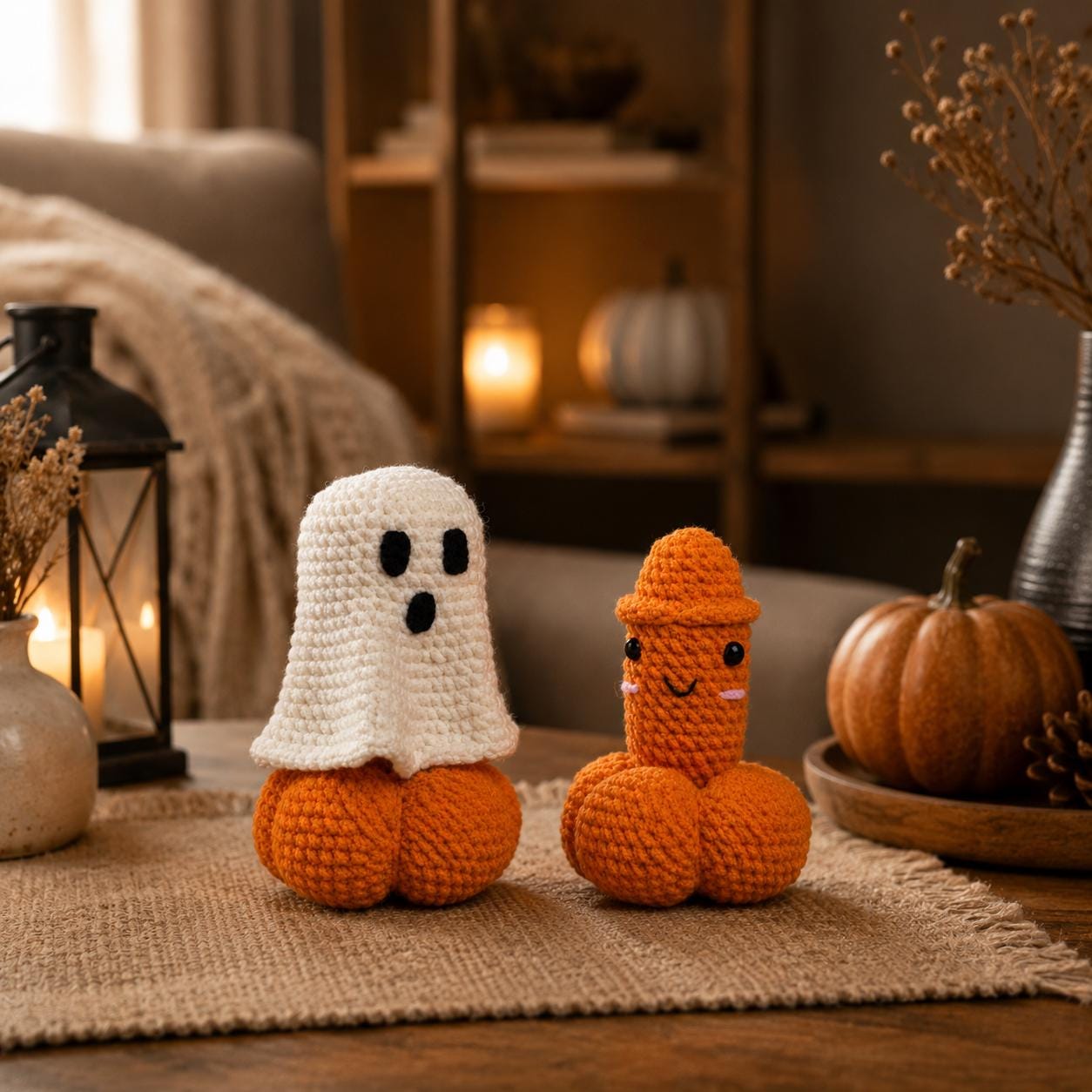 4563893092 Halloween Ghost Pumpkin Amigurumi Crochet Pattern PDF