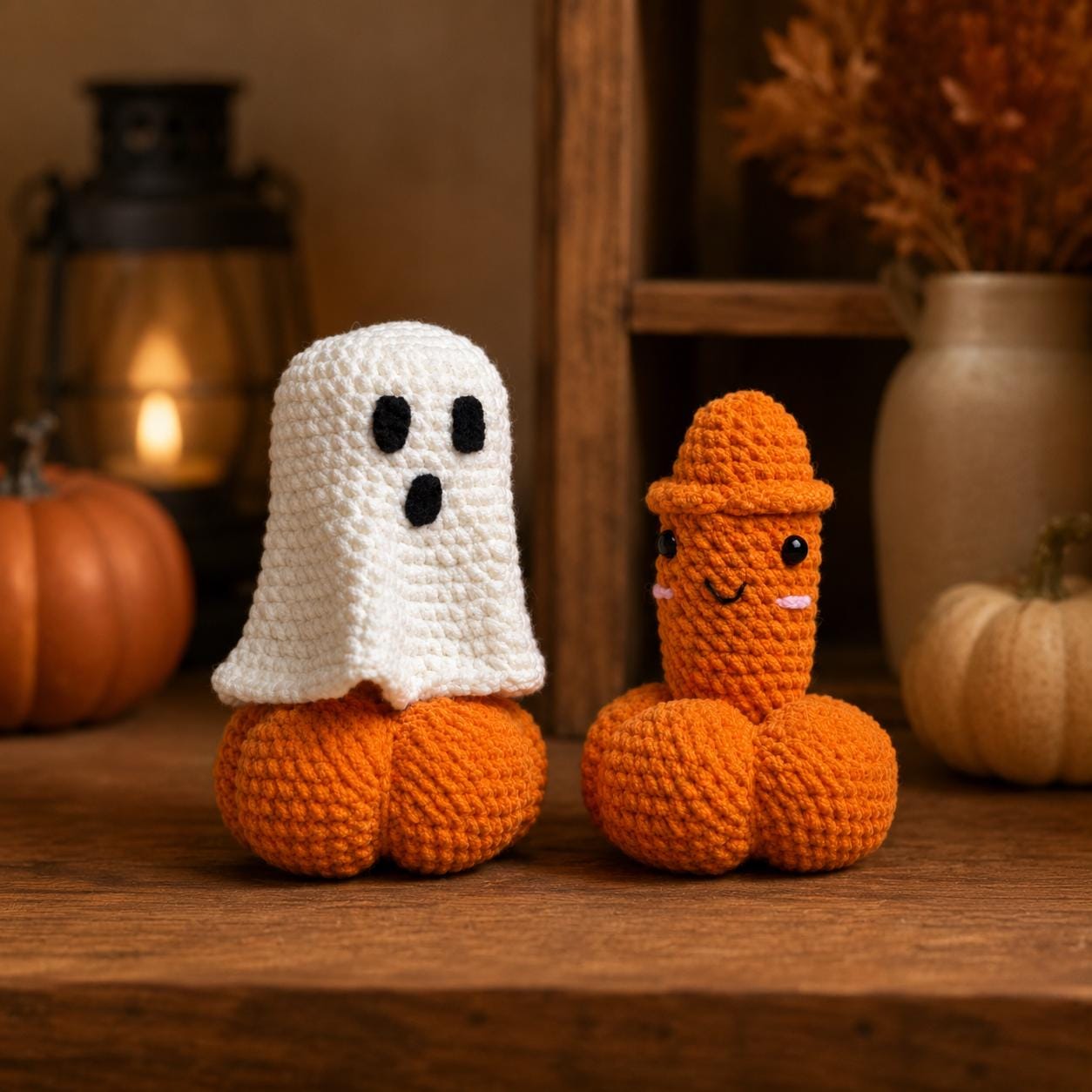 4563893092 Halloween Ghost Pumpkin Amigurumi Crochet Pattern PDF