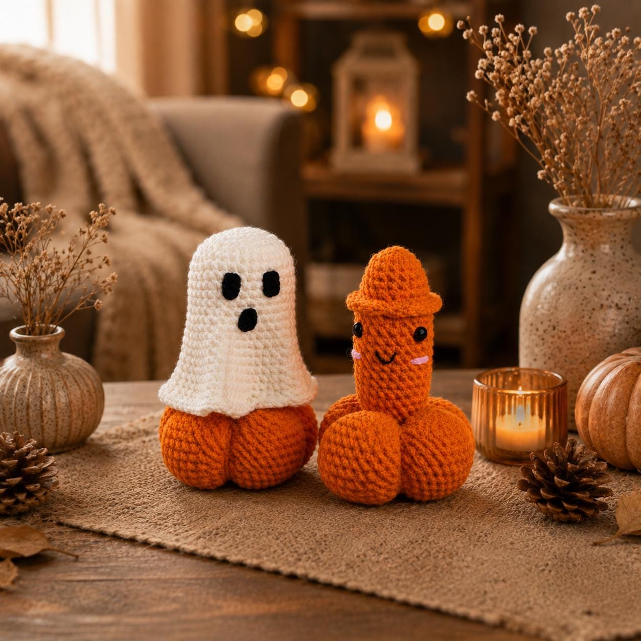 4563893092 Halloween Ghost Pumpkin Amigurumi Crochet Pattern PDF
