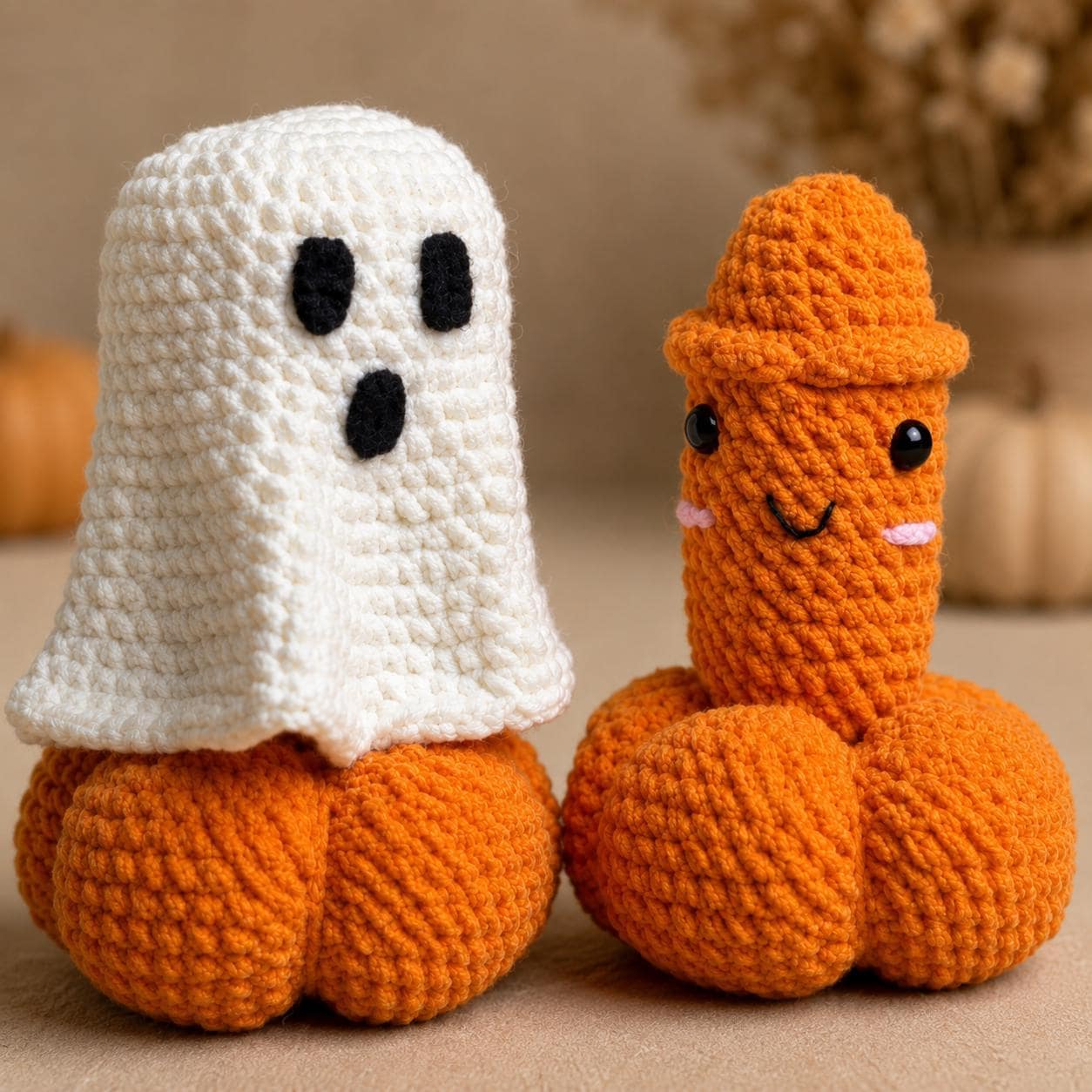 4563893092 Halloween Ghost Pumpkin Amigurumi Crochet Pattern PDF
