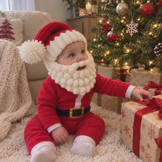 4563821507 Santa Baby Hat Beard Set Crochet Pattern PDF