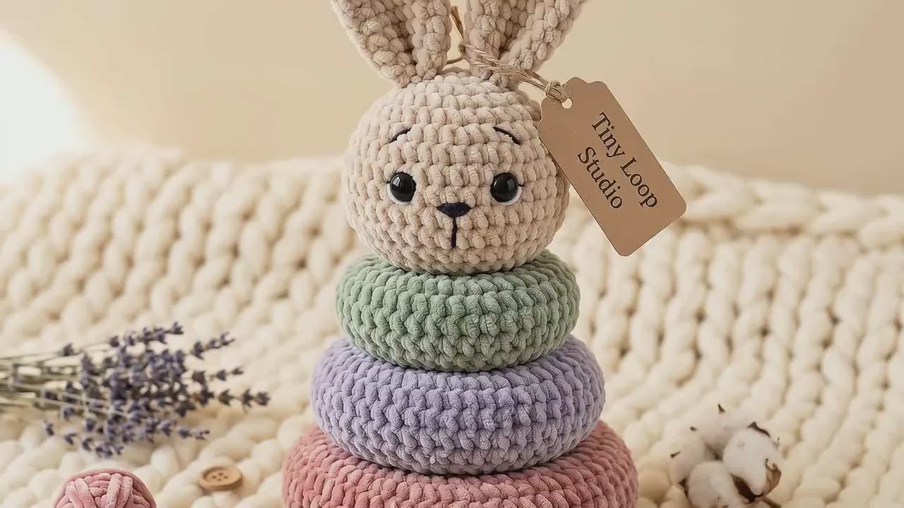 4521693732 Bunny Stacking Rings Toy Crochet Pattern PDF