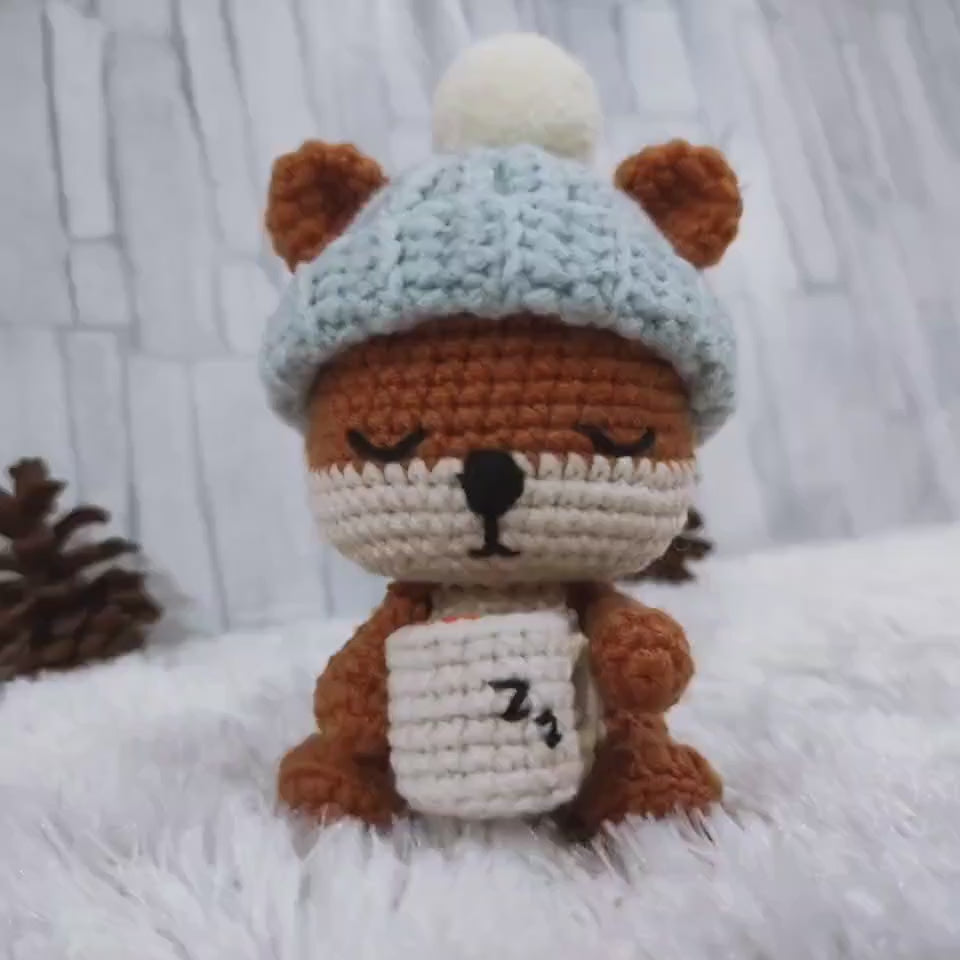 1755332347 Sleepy Squirrel Forest Animal Crochet Pattern PDF